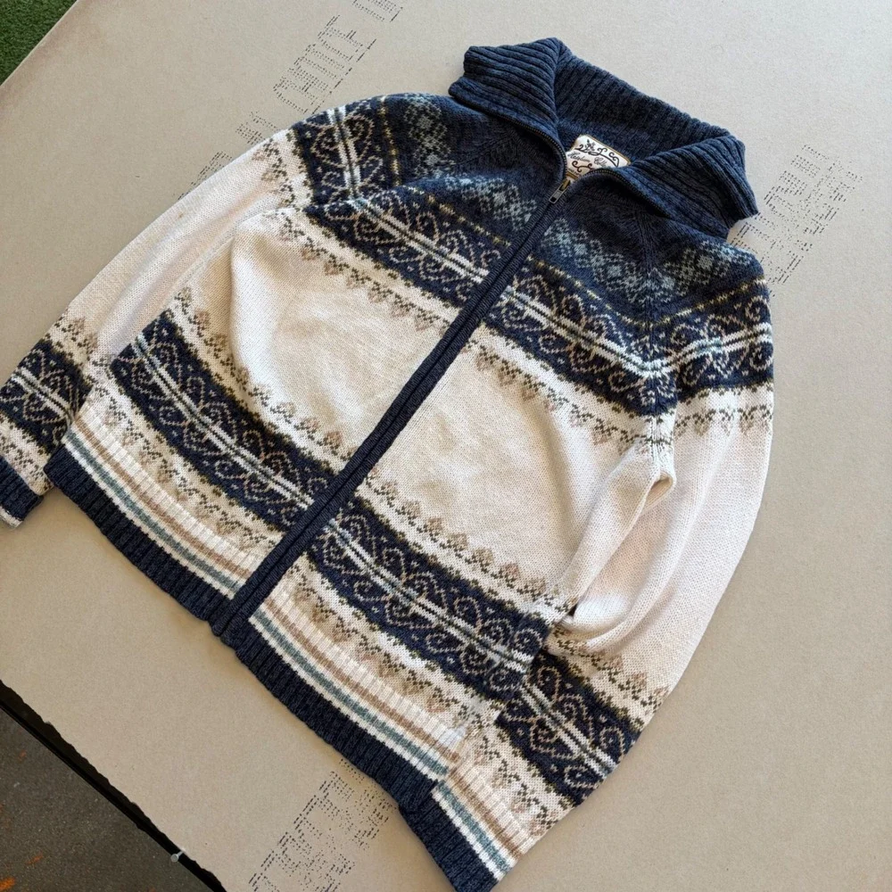 Y2K Nordic Style Zip Up Sweater